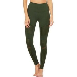 Alo Yoga Moto High-Waist Legging Olive Green Size S